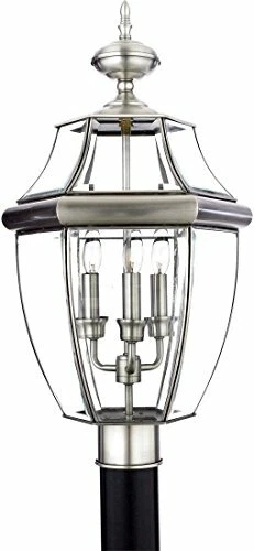Quoizel NY9043P 3-Light Newbury Outdoor Lantern in Pewter - Picture 1 of 3