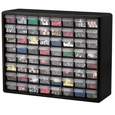 Akro-Mils 10164 64 Drawer Plastic Parts Storage Hardware And Craft Cabinet, 20-Inch By 16-Inch By 6-1/2-Inch, Black (882710993274)