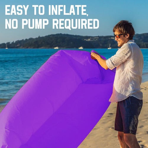 Inflatable Lounger Air Sofa Hammock Lazy Couch for Camping Outdoor Picnics Beach - Picture 6 of 6
