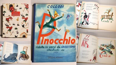 PINOCCHIO reduziert in Versen von GRISOSTOMO illustriert von STO 1. und 1948 DeAgostini