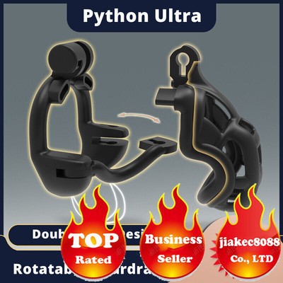 New Python Ultra 3D Printed Cage Double-Lock Rotatable Guardrail Chastity Device