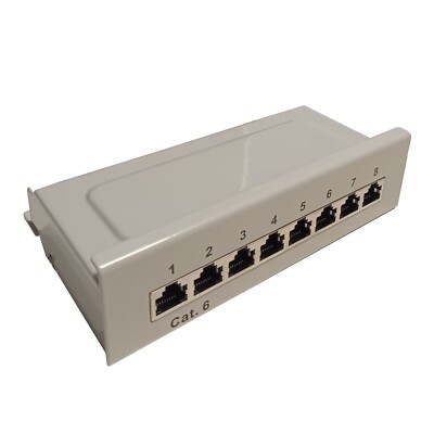 Patchpanel 8 Port Cat.6  Patchfeld Netzwerk gigabit Patch Panel RJ-45 LAN