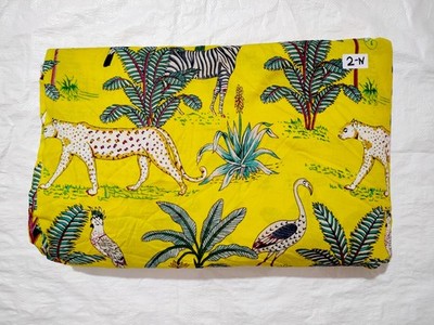 Yellow Forest Indian Cotton Fabric Dressmaking Sewing Running Fabric 20 Yards