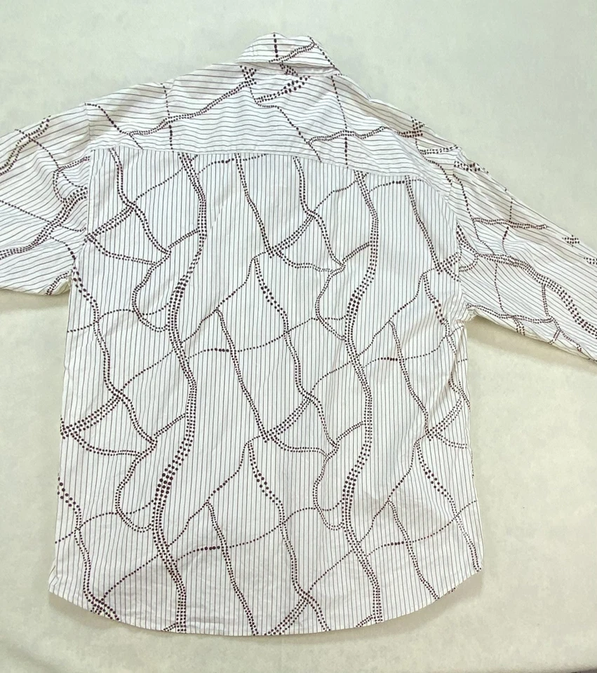 Attitude Gold Long Sleeve Shirt  5XL Yellow /Gold Striped with Polka Dots Cotton - Image 2 of 4