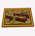 1968 Marx Fort Apache Carry All Action Tin Playset W/ Plastic Toy Figures & More