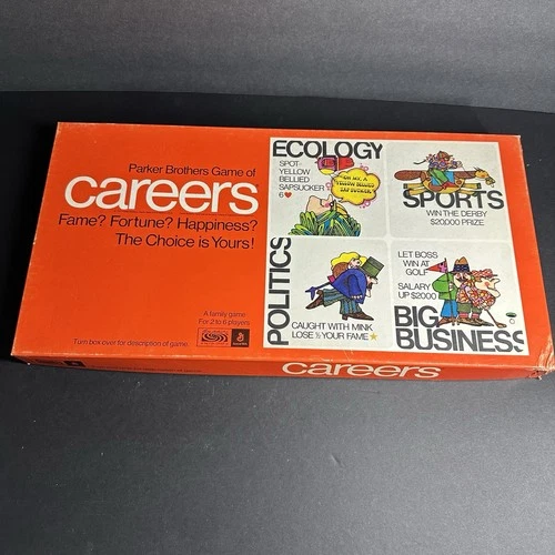 Vintage 1971 Careers Board Game By Parker Brothers Game of Life Choices