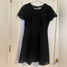 J. Crew Black A-line Lace Mini Dress Flutter Sleeves 2 Party Cocktail Career
