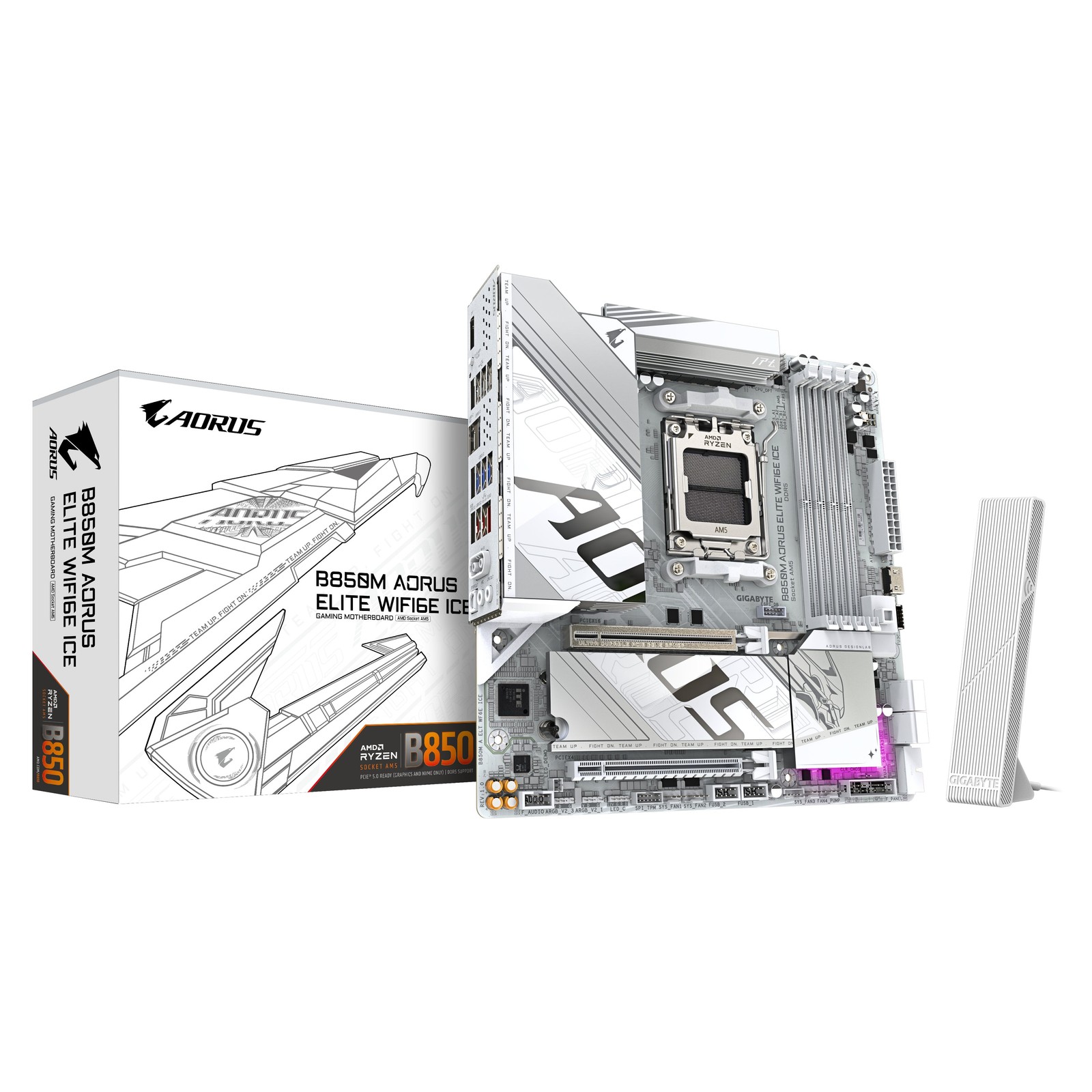 Gigabyte AMD B850M AORUS ELITE Wi-Fi 6E ICE mATX Motherboard - Image 5