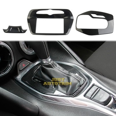 Carbon fiber Style Central Control  Panel Kit Cover Trim For Chevrolet Camaro