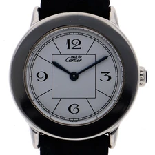 CARTIER W1009373 Must Rondo WATCH white SV/leather QZ