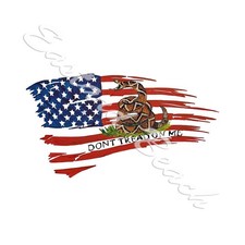Decal Vinyl Sticker American Flag - Don't Tread On Me Made in USA
