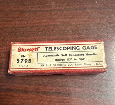 Starrett Telescoping Gage No. 579B Automatic Self Centering Handle 1/2-3/4''