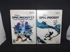 Epic Mickey 1 and 2 Game Lot Nintendo Wii Set TESTED COMPLETE DISNEY ADVENTURE