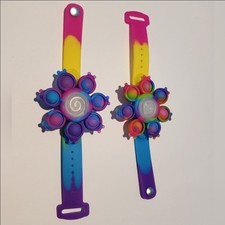 Fidget Bracelet 2 Pack Pop It Spin It Colorful New