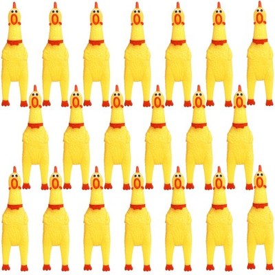 Zddaoole 20 Pcs Rubber Chicken,Screaming Chicken,Squeeze 20 Small, Yellow 