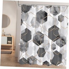 Modern Shower Curtain for Bathroom, Gray Geometric 72"W x 72"L Pack of 1 Grey