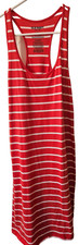Old Navy Womens Tank Dress Size M Red / White Striped Cotton Polyester N/S  NICE