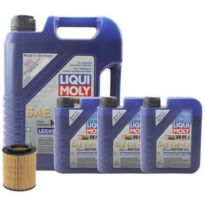 8L Liqui Moly Leichtlauf High Tech 5W-40 Mahle Engine Oil Change Kit for E53 X5