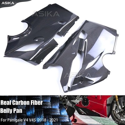 Carbon Fiber Belly Pan Lower Side Fairing  For 2018-2021 Ducati Panigale V4 V4S
