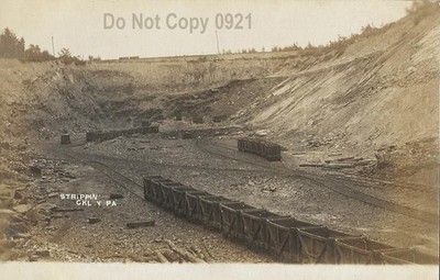 RPPC Real Photo Postcard Of Mine Stripping in Eckley, PA  Luzerne Co.