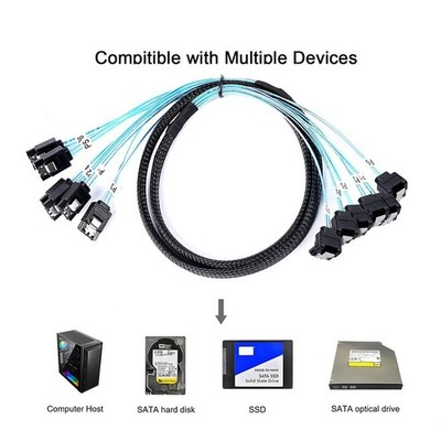 4/6/8 SATA to 4/6/8 sata 4.0 7p Female 90/180° for Server Computer Host SSD SATA
