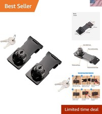 2-Pack 3-Inch Keyed Hasp Locks - Stainless Steel Security for Doors  Cabinets