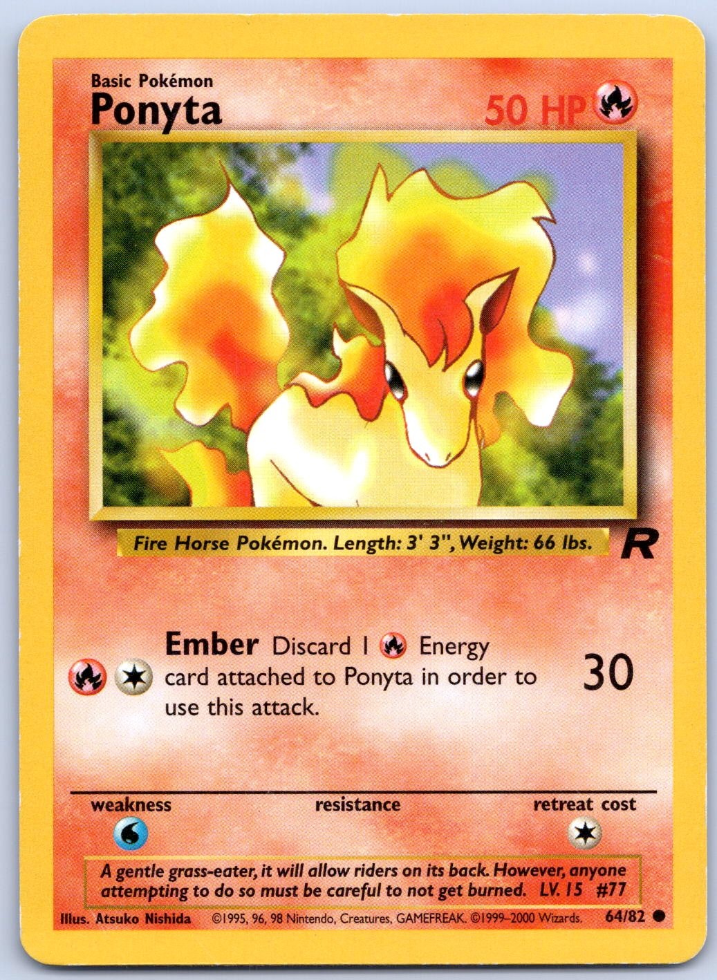 Ponyta Unlimited Common Team Rocket 64/82 HP