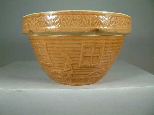 McCoy Girl With Watering Can Brown 7" Diameter Vintage Nesting Bowl - 166 USA