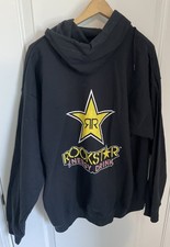 Mens XL Rockstar Zip Up Black Sweatshirt