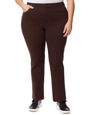 Gloria Vanderbilt Amanda Plus Size Straight Leg Jeans Women's 20W Coffee Roast