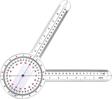 Goniometer 12 inch, Transparent Orthopedic Angle Ruler Plastic Goniometer, 360 D