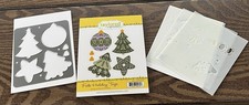 Taylored Expressions FOLK HOLIDAY TAGS Christmas Rubber Stamps Dies Stencils