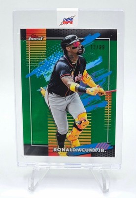 Ronald Acuña Jr -2026 Topps Finest Green Refractor Jersey Match 13/99 🔥🔥🔥