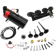 For Car Truck Pickup Loud System 4 Trumpets 1G Air Tank 150PSI Train Horn Kit