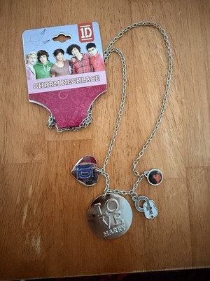 ONE DIRECTION 1D 00s Vintage Charm Bracelet Necklace Heart Pendant Harry Styles