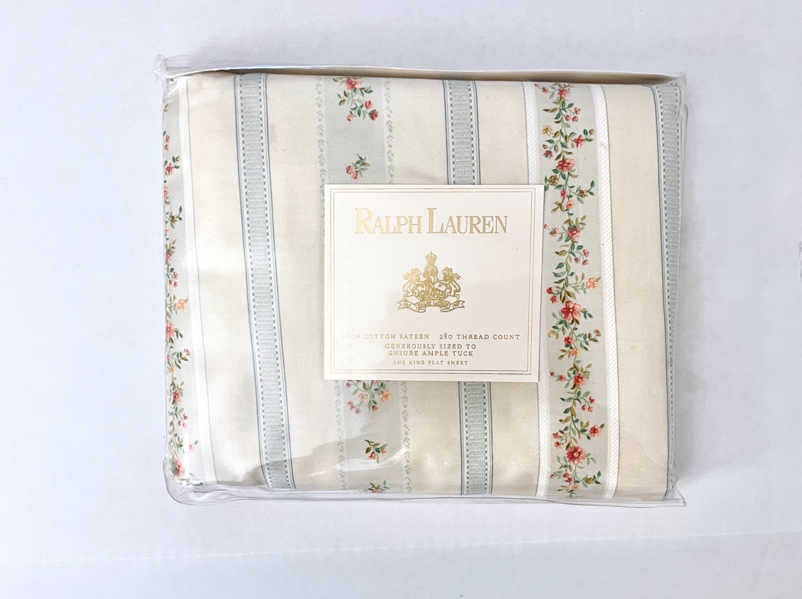 Vintage NIP Ralph Lauren Julianne King Sateen Flat Sheet