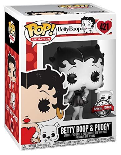 Figura De Animación Funko Pop: Betty Boop #421 Betty Boop &Amp; Pudgy [Blanco Y Negro]