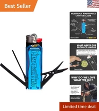 Compact Stainless Steel Multi-Tool Lighter Sleeve for BIC & Clipper Lighters