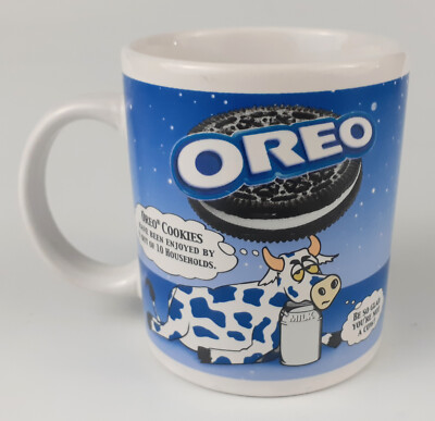 OREO Houston Harvest Vintage Cookie Cow's Milk Coffee Cup Mug Nabisco Free Ship