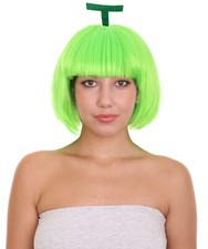 Adult Green Short Melon Bob Wig Halloween Party Fancy Dress Costume HW-1643A