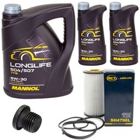 MotoröL Set Mannol 5W30 7 Liter + ÖLfilter + Schraube FüR Audi A4 Avant Q7 3.0