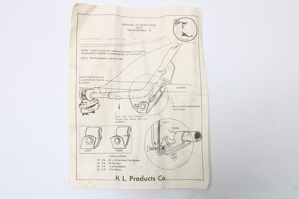 1980 Kawasaki KZ440 KG Engineering Backrest Sissy Bar Luggage Rack