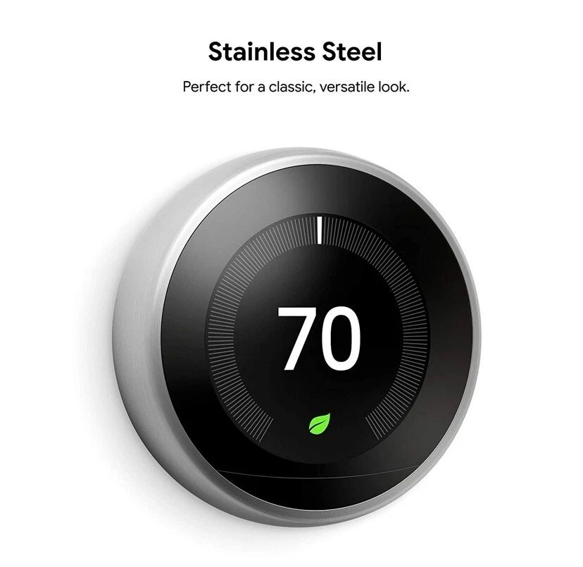 Google Nest - Learning Thermostat (Color: Polished Steel) - Image 2 of 4