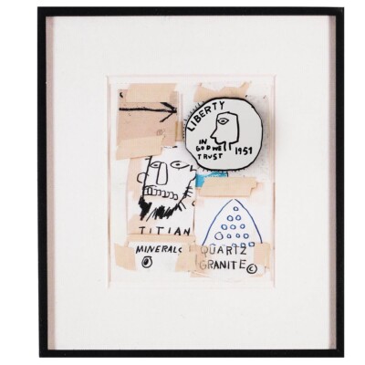 BASQUIAT -  Liberty Coin Postcard & Pin  by Pintrill (Sold Out Collectors Item)