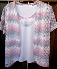 NWT     ALFRED DUNNER Petite     ROSE HILL Lacy Cardigan Top  Cami 2 pc Set PS