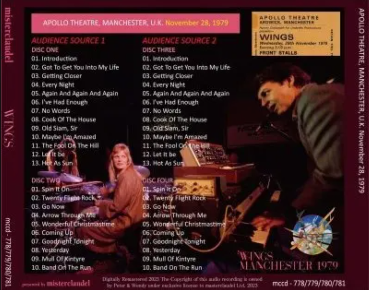 PAUL McCARTNEY / 1979 WINGS MANCHESTER (4CD) NEW | eBay