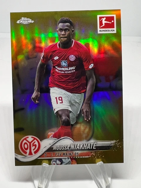 2018 Chrome Bundesliga Gold Refractor /50 Moussa Niakhate Niakhaté #22 Rookie RC