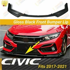 Fits Honda CIVIC Hatchback Si 2017-2021 Gloss Black Performance Front Bumper Lip