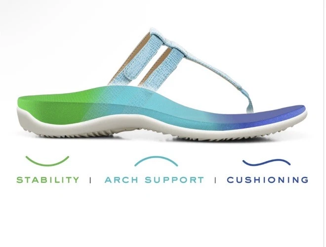 Vionic Elvia Sandal Womens 8.5 Porcelain Blue Arch Support Orthotic New - Image 2 of 4