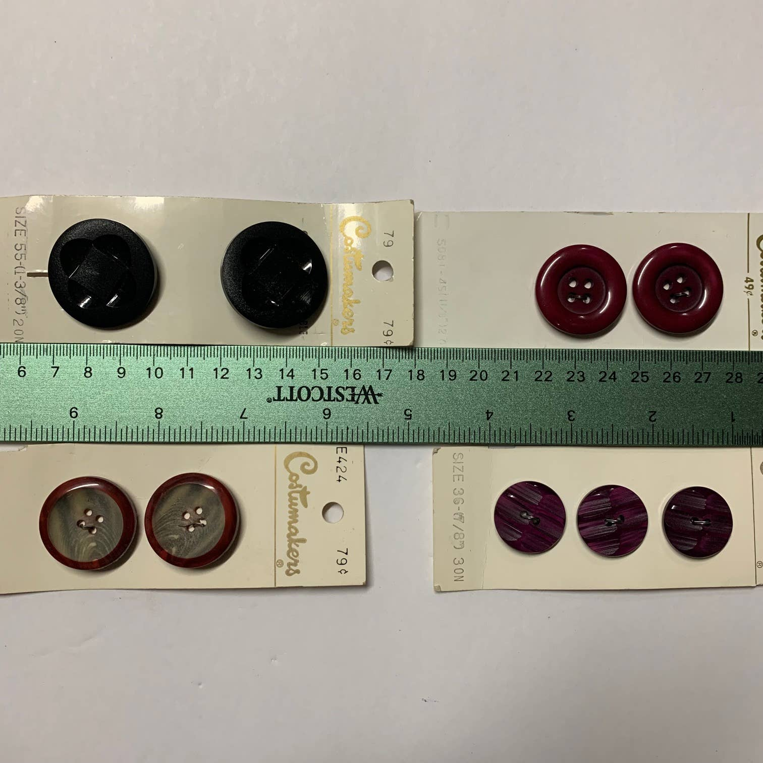 COSTUMAKERS Vintage Buttons Plastic Lot of 67 Buttons New Old Stock NOS